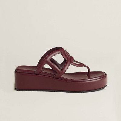 에르메스 여성 샹달 집시 샌들 【매장-220만원대】 - Hermes Womens Bugundy Sandals - he396x