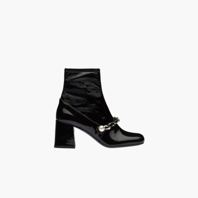 미우미우 여성 스트레치 테크니컬 나플락 부티힐 【매장170만원대】 - Miumiu Womens Black Boots - miu321x