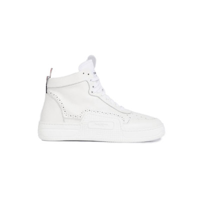 톰브라운 남성 카프스킨 바스켓볼 하이탑 트레이너 【매장-130만원대】 - Thom Browne Mens White High-top Sneakers - th92x