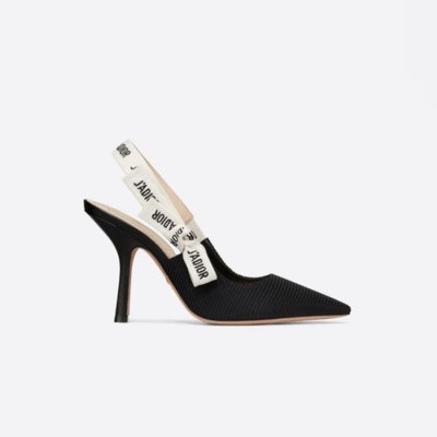 디올 여성 JADIOR 슬링백 펌프스 10cm KDC201TFL 【매장-140만원대】 - Dior Womens Black Pumps - di775x