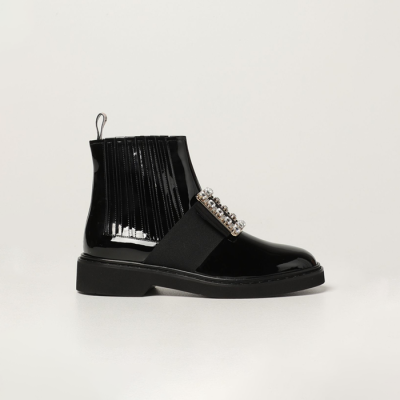 로저비비에 여성 첼시 비브 페이던트 버클 부츠 RVW54825210 【매장-200만원대】 - Roger Vivier Womens Black Boots - vi17x