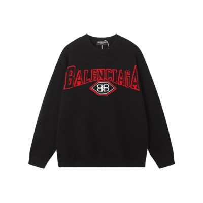 발렌시아가 남성 블랙 크루넥 니트 - Balenciaga Mens Black Knits - ba718x