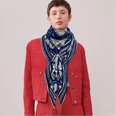 에르메스 여성 캐시 블루 스카프 - Hermes Womens Blue Scarf - he405x