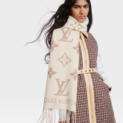 루이비통 여성 베이지 머플러 - Louis vuitton Womens Beige Muffler - lv1984x