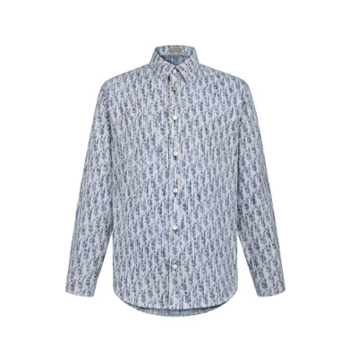 디올 남성 캐쥬얼 블루 셔츠 - Dior Mens Blue Shirts - dic792x