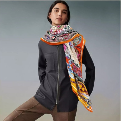 에르메스 여성 오렌지 스카프 - Hermes Womens Orange Scarf - he465x