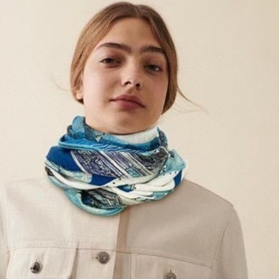 에르메스 여성 블루 스카프 - Hermes Womens Blue Scarf - he492x