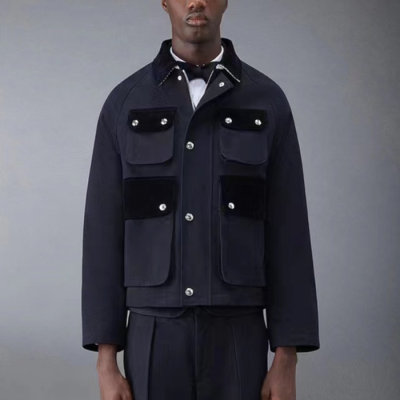 톰브라운 남성 블랙 데님자켓 - Thom Browne Mens Black Jackets - th106x