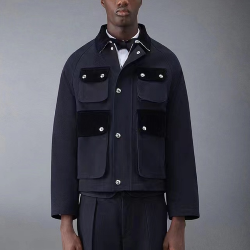 톰브라운 남성 블랙 데님 자켓 - Thom Browne Mens Black Jackets - th106x