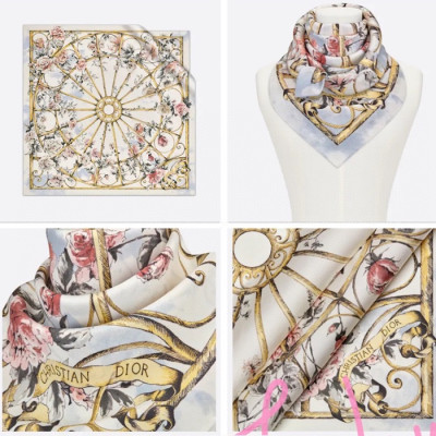 디올 여성 아이보리 스카프 - Dior Womens Ivory Scarf - di798x