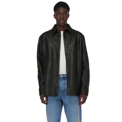 보테가베네타 남성 블랙 가죽 자켓 - Bottega Veneta Mens Black Jackets - bv196x
