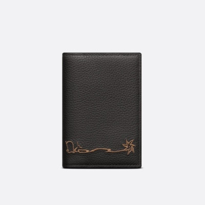 디올 남성 블랙 반지갑 - Dior Mens Black Half Wallets - di806x