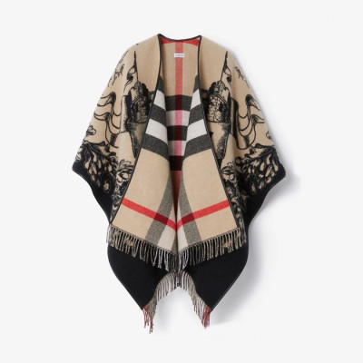 버버리 여성 베이지 양면 판쵸 - Burberry Womens Beige Pancho - bu328x