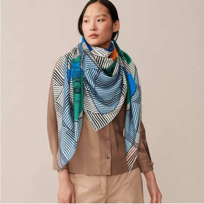 에르메스 여성 블루 스카프 - Hermes Womens Blue Scarf - he509x