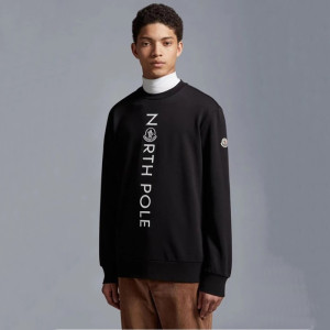 몽클레어 남성 블랙 크루넥 긴팔티 - Moncler Mens Black Tshirts - mo214x