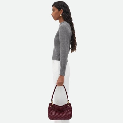 보테가베네타 여성 버건디 클릭커 포리지 - Bottega Veneta Womens Burgundy Clicker Bag - bv219x