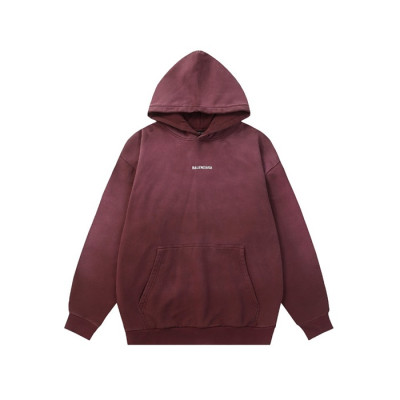 발렌시아가 남/녀 버건디 후드티 - Balenciaga Unisex Bugundy Hoodie - ba848x