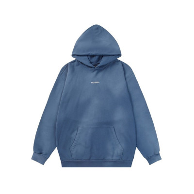 발렌시아가 남/녀 블루 후드티 - Balenciaga Unisex Blue Hoodie - ba849x