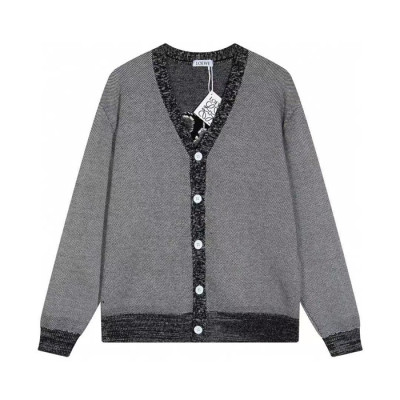 로에베 남성 그레이 브이넥 가디건 - Loewe Mens Gray Cardigan - loe816x