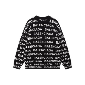 발렌시아가 남성 블랙 크루넥 니트 - Balenciaga Mens Black Knits - ba854x