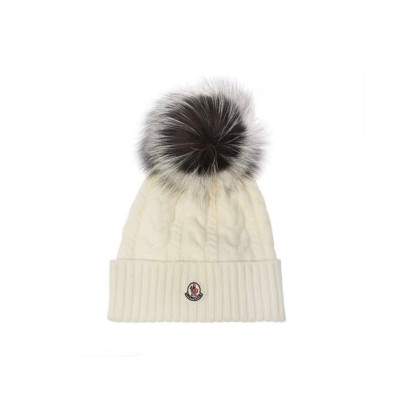 몽클레어 여성 화이트 비니 - Moncler Womens White Beanie - fe551x