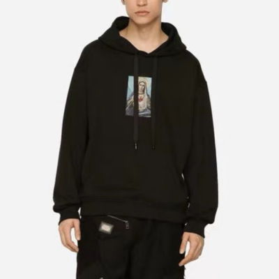 돌체앤가바나 남성 블랙 후드티 - Dolce&Gabbana Mens Black Hoodie - dol509x