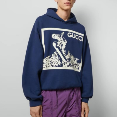 구찌 남성 블루 후드티 - Gucci Mens Blue Hoodie - gu1166x