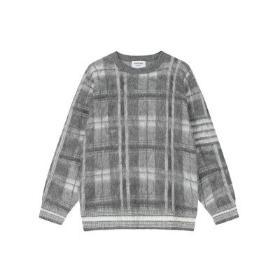 톰브라운 남성 그레이 니트 - Thom Browne Mens Gray Knits - thc26x