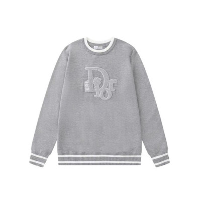 디올 남성 그레이 크루넥 니트 - Dior Mens Gray Knitwear - dic39x