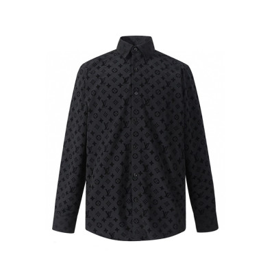 루이비통 남성 블랙 셔츠 - Louis vuitton Mens Black Shirts - lvc53x