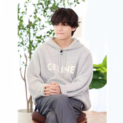 셀린느 남성 캐쥬얼 그레이 후드티 - Celine Mens Gray Hoodie - cec09x