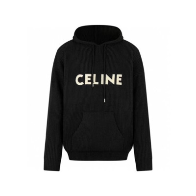 셀린느 남성 캐쥬얼 블랙 후드티 - Celine Mens Black Hoodie - cec10x