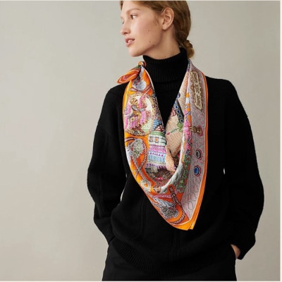 에르메스 여성 오렌지 스카프 - Hermes Womens Orange Scarf - acc1540x