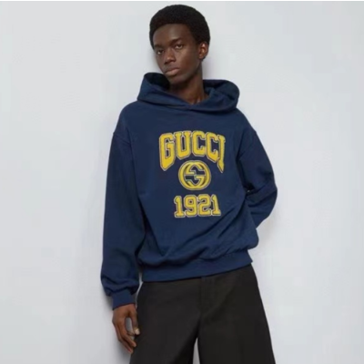 구찌 남성 블루 후드티 - Gucci Mens Blue Hoodie - guc94x