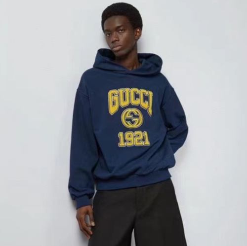 구찌 남성 블루 후드티 - Gucci Mens Blue Hoodie - guc94x