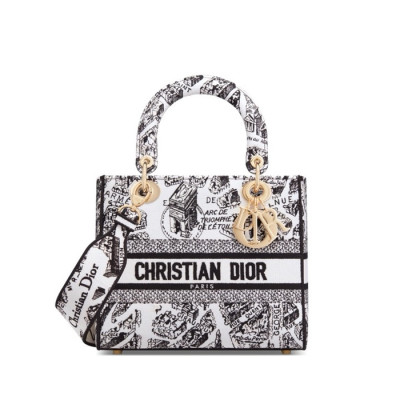 디올 여성 블랙 레이디 백 - Dior Womens Black Lady Bag - dib732x