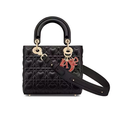 디올 여성 블랙 레이디 백 - Dior Womens Black Lady Bag - dib748x