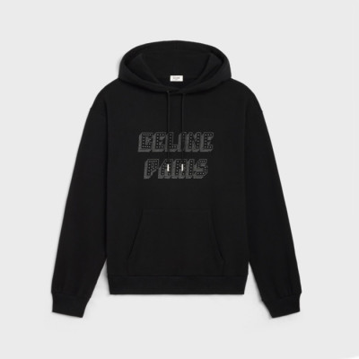 셀린느 남성 캐쥬얼 블랙 후드티 - Celine Mens Black Hoodie - cec148x