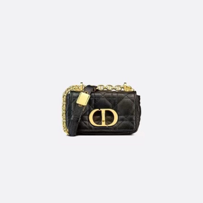 디올 여성 블랙 카로 백 - Dior Womens Mini Caro Bag - dib766x