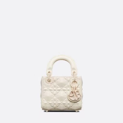 디올 여성 화이트 미니 레이디 백 - Dior Womens White Lady Bag - dib784x