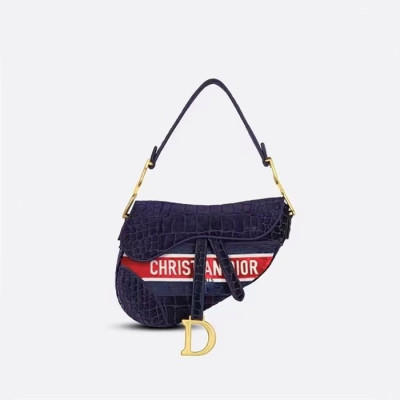 디올 여성 오블리크 새들백 - Dior Womens Navy Saddle Bag - dib832x