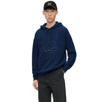 로에베 남성 네이비 후드티 - Loewe Mens Navy Hoodie - loc176x