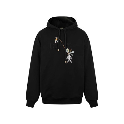 로에베 남성 블랙 후드티 - Loewe Mens Black Hoodie - loc216x