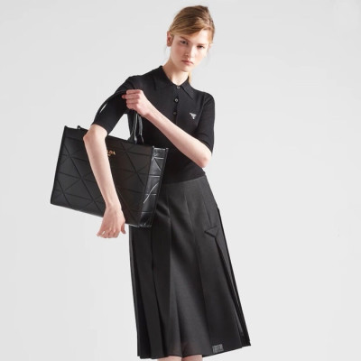 프라다 여성 블랙 롱 스커트 - Prada Womens Black Long Skirts - prc236x