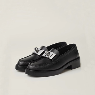 에르메스 여성 블랙 로퍼 - Hermes Womens Black Loafer - hes105x