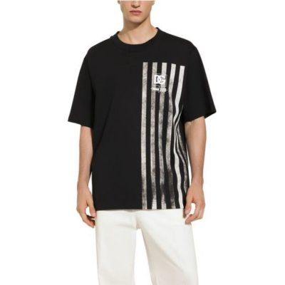 돌체앤가바나 남성 블랙 반팔티 - Dolce&Gabbana Mens Black Tshirts - doc04x