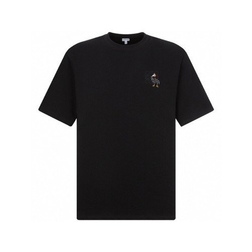 로에베 남/녀 이니셜 블랙 반팔티 - Loewe Unisex Black Tshirts - loc280x