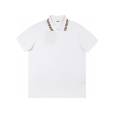 버버리 남성 화이트 폴로 반팔티 - Burberry Mens White Tshirts - buc289x