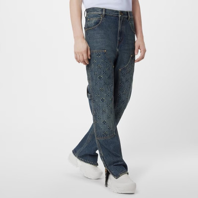 루이비통 남성 블루 청바지 - Louis vuitton Mens Blue Jeans - lvc347x