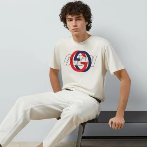 구찌 남성 아이보리 반팔티 - Gucci Mens Ivory Tshirts - guc325x